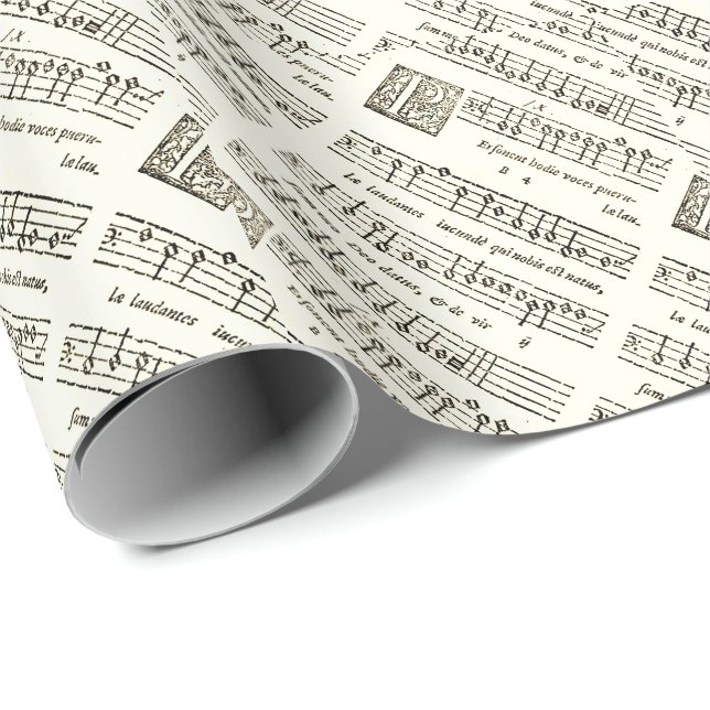 Medieval Christmas Carol Wrapping Paper (Roll Corner)