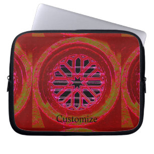 Medieval church window red laptop sleeve