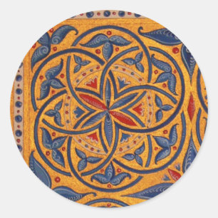 Medieval circles classic round sticker