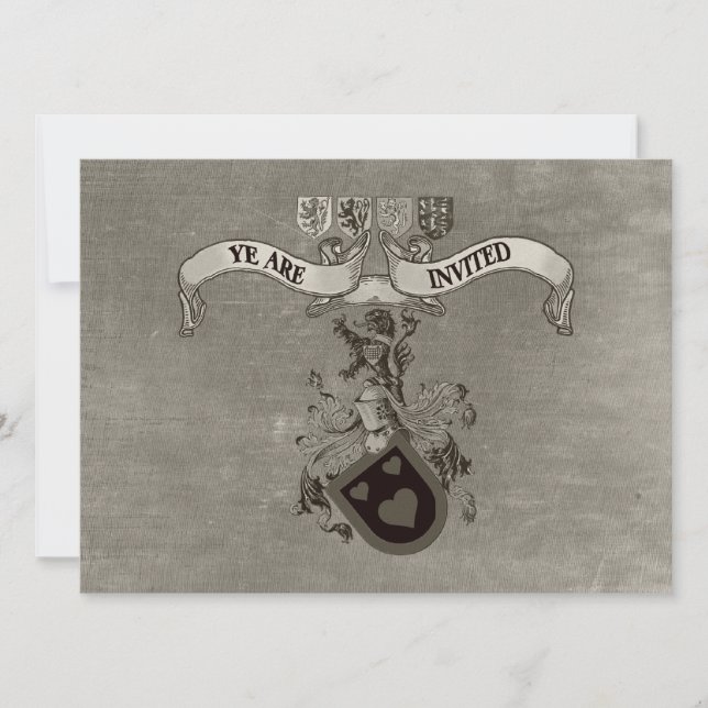 Medieval Coat Of Arms Wedding Invitations (Front)
