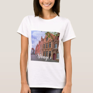 Medieval colorful brick houses in Bruges, Belgium T-Shirt