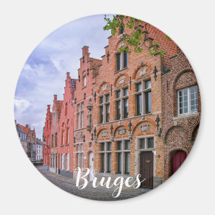 Medieval colourful brick houses in Bruges, Belgium Magnet