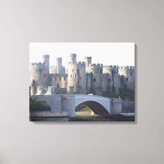 Medieval Conwy castle canvas Print (Front)
