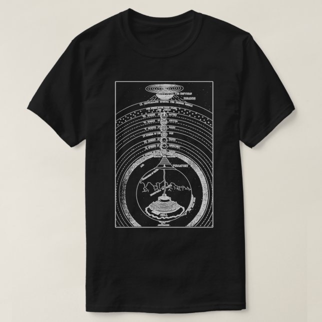 Medieval Cosmology Vintage Heaven Hell Alchemy T-Shirt (Design Front)