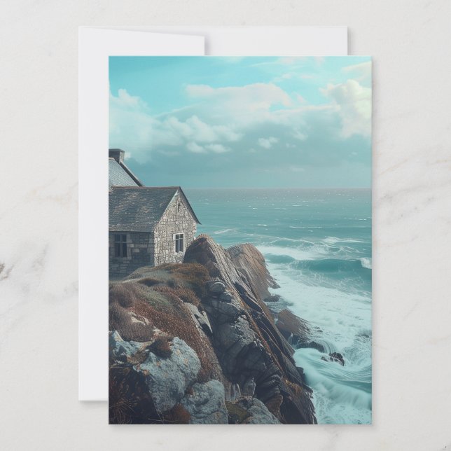 Medieval Cottage on a Cliff Invitation (Front)