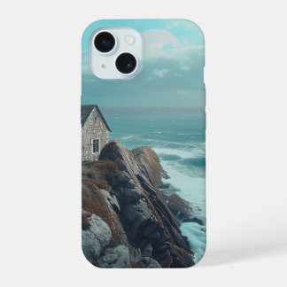 Medieval Cottage on a Cliff iPhone 15 Case