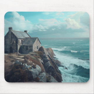 Medieval Cottage on a Cliff Mouse Pad