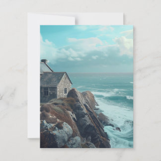 Medieval Cottage on a Cliff Postcard