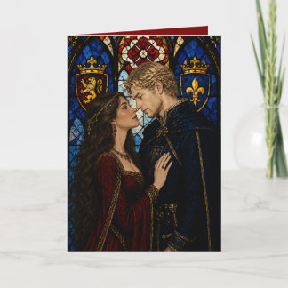 Medieval couple anniversary valentine card