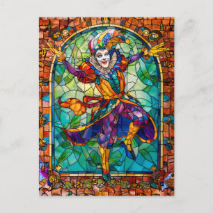 Medieval Court Jester Clown Postcard