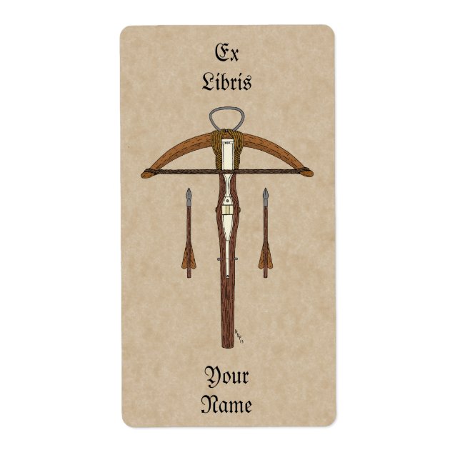 Medieval Crossbow with Bolts Bookplate (Front)