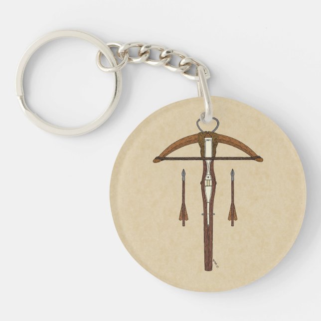 Medieval Crossbow with Bolts Keychain (Front)