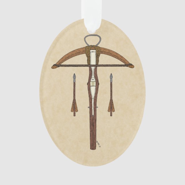 Medieval Crossbow with Bolts Ornament (Front)