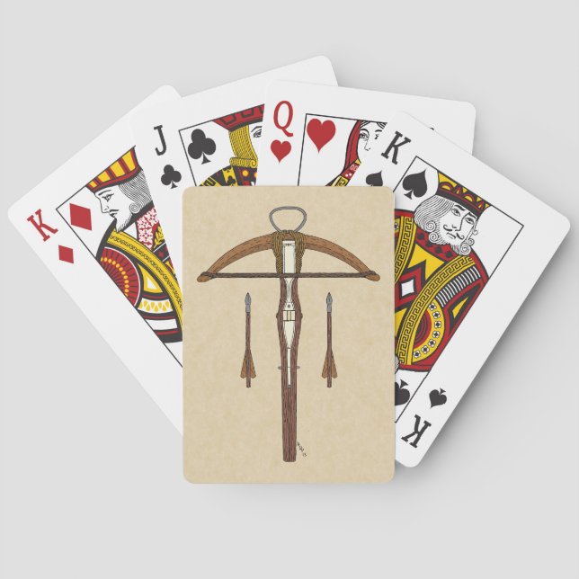Medieval Crossbow with Bolts Playing Cards (Back)