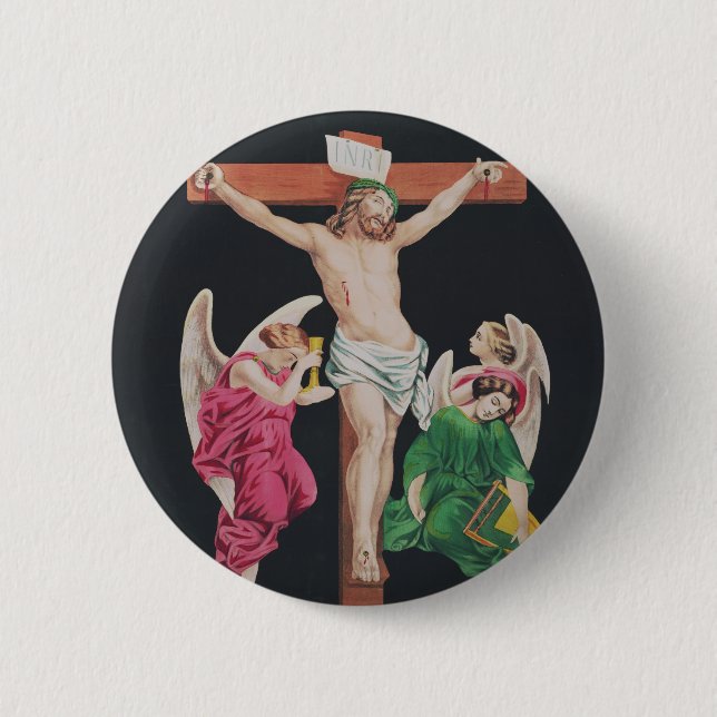 Medieval Crucifixion of Jesus Christ 2 Inch Round Button (Front)