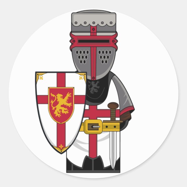 Medieval Crusader Knight Sticker (Front)