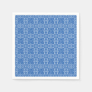 Medieval Damask Fleur-de-lis, cobalt blue Napkin
