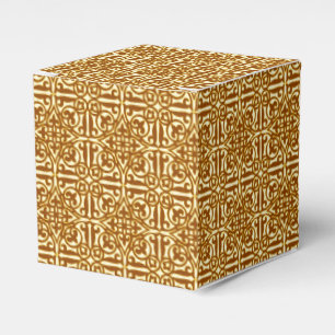 Medieval Damask Fleur-de-lis, copper and cream Favor Box