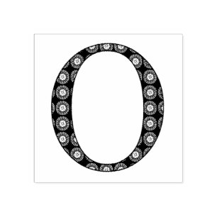 Medieval Damask Monogram Letter O Rubber Stamp