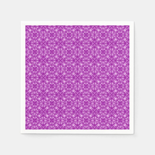 Medieval Damask pattern, amethyst purple Napkin (Front)