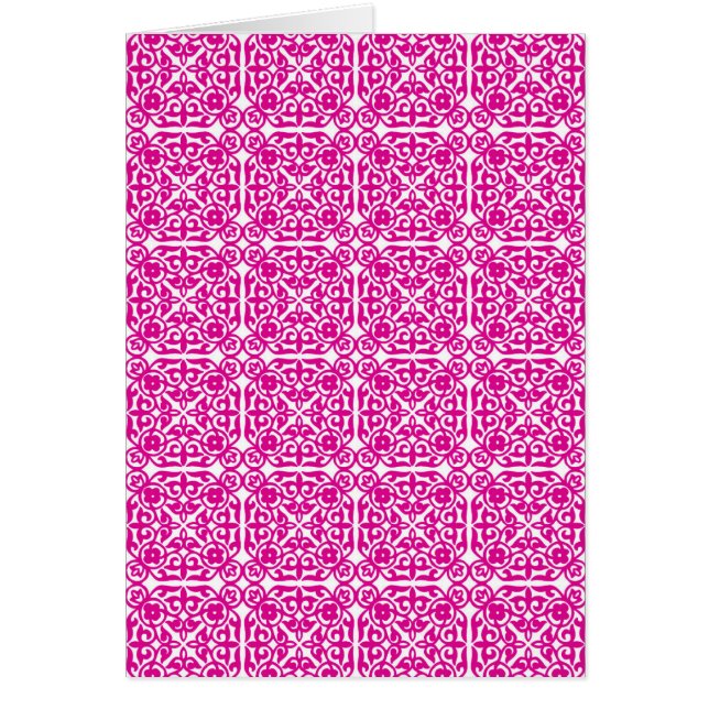 Medieval Damask pattern, magenta and white (Front)