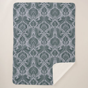 Medieval Damask Sherpa Blanket