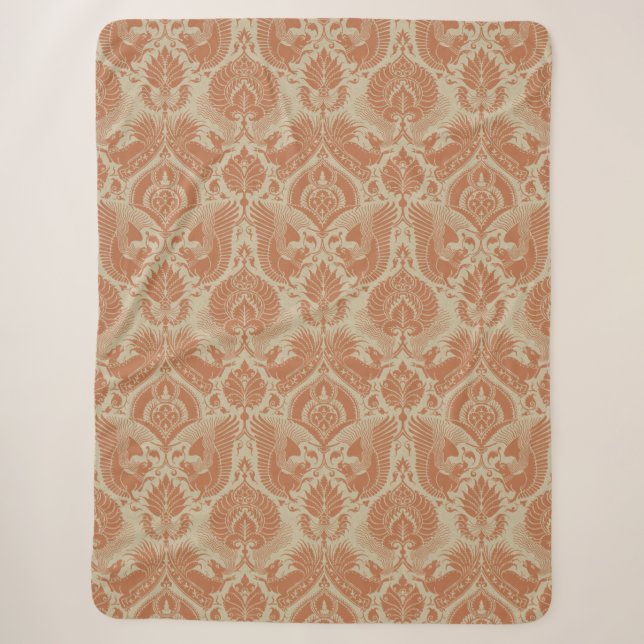 Medieval Damask Sherpa Blanket (Front)