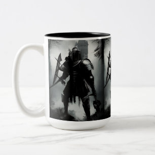 Medieval Dark Knight Two-Tone Coffee Mug