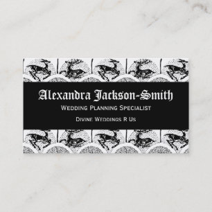 Medieval Deer and Trees, business card template