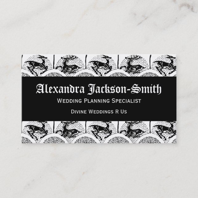 Medieval Deer and Trees, business card template (Front)