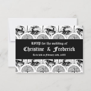 Medieval Deer and Trees, RSVP Invitation