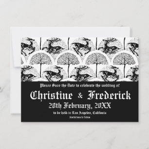 Medieval Deer and Trees, save the date