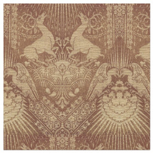Medieval Deer Stags And Eagles Pattern Fabric