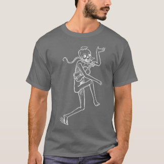 Medieval Demon Skeleton Dancing With Frog Serpent T-Shirt