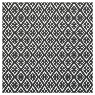 Medieval diamonds - black and white fabric