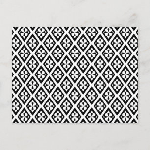 Medieval diamonds - black and white postcard