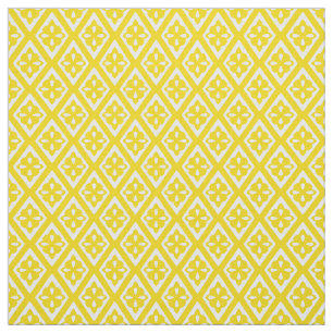Medieval diamonds - mustard gold and white fabric