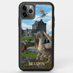 Medieval Dragon and Knight Castle Personalized OtterBox Symmetry iPhone 11 Pro Max Case