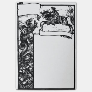 Medieval Dragon and Knight Post-it Notes