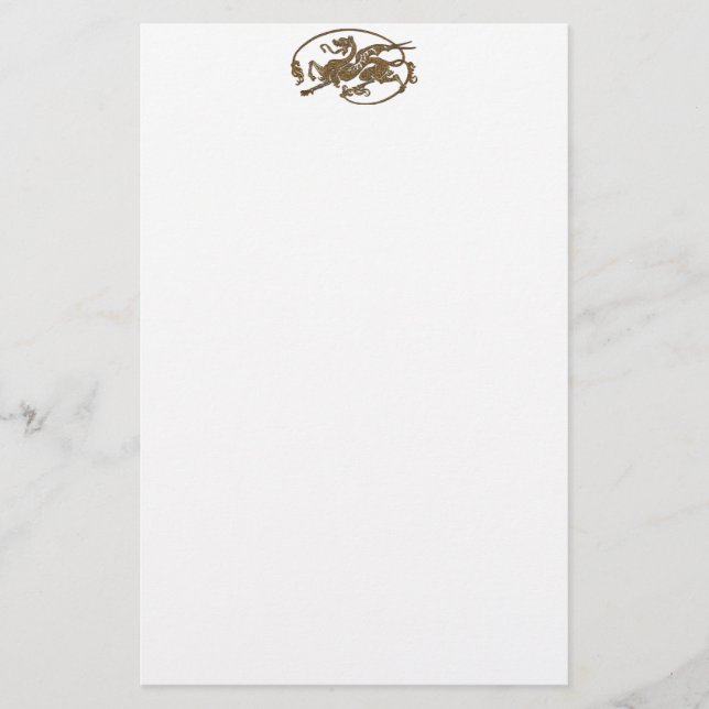 Medieval Dragon Antique Art Designer Gift Stationery (Front)