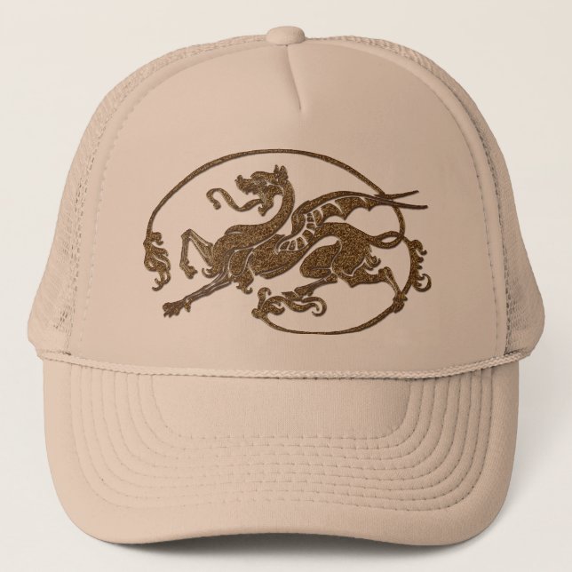 Medieval Dragon Antique Art Designer Gift Trucker Hat (Front)