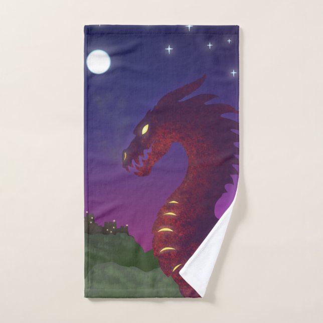 Medieval Dragon Bath Towel Set (Hand Towel)