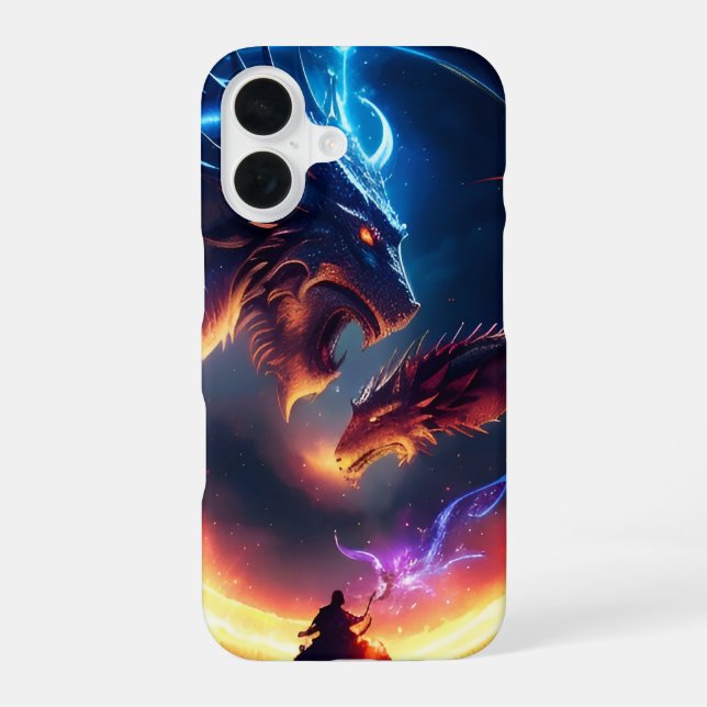 Medieval Dragon Battle iPhone 16 Case (Back)