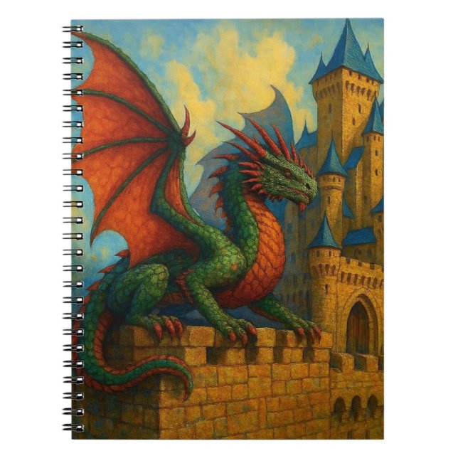 Medieval Dragon Castle Protector Notebook (Front)
