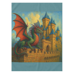 Medieval Dragon Castle Protector Tablecloth
