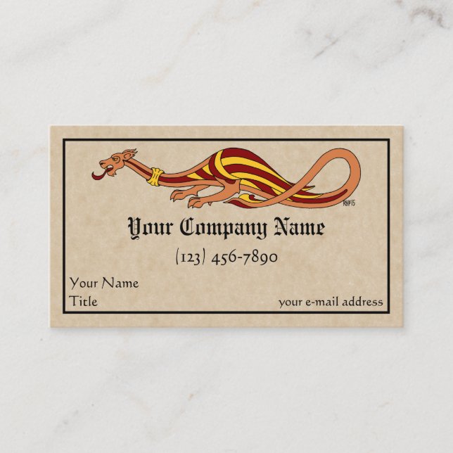 Medieval Dragon Design 2015 Business Card (Front)