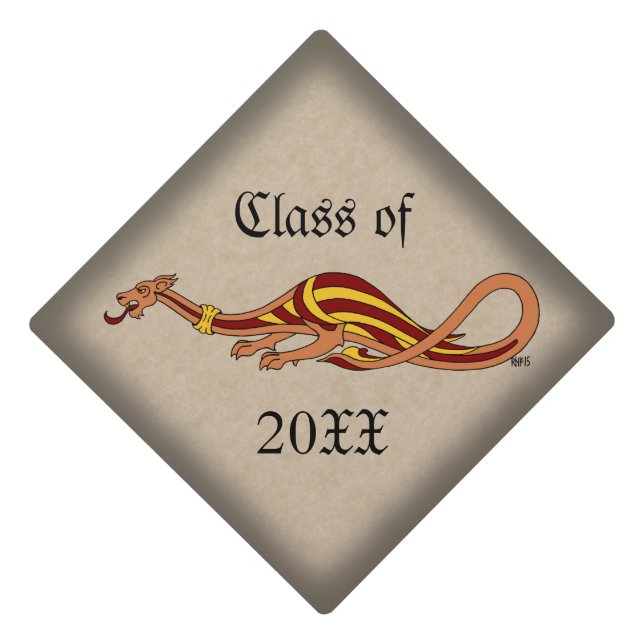 Medieval Dragon Design 2015 Graduation Cap Topper (Front)