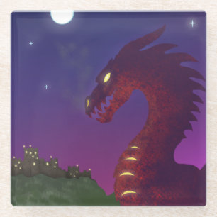Medieval Dragon Glass Coaster
