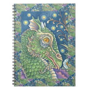 MEDIEVAL DRAGON HEAD PORTRAIT, WHIMSICAL FANTASY NOTEBOOK