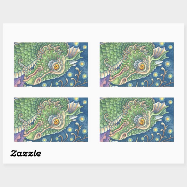 MEDIEVAL DRAGON HEAD PORTRAIT, WHIMSICAL FANTASY STICKER (Sheet)